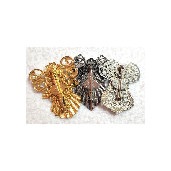 Vtg Jane Davis Angels Brooch 3 Pc Lot Angels of Love Collection 1990s Faux Pearl - Picture 7 of 7